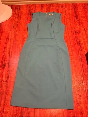 Calvin Klein Teal Sleeveless Sheath Midi Dress